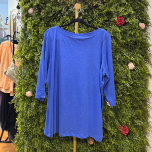 Maglia / Top Donna Tom Tailor Blu Elettrico a Manica Lunga con Scollo Barca