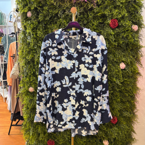 Camicia Donna Tom Tailor Blu Navy con Fantasia Floreale