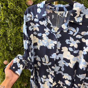 Camicia Donna Tom Tailor Blu Navy con Fantasia Floreale