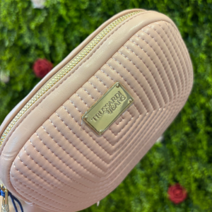 Borsetta / Marsupio Trussardi Jeans Trapuntato Rosa Cipria con Logo Dorato