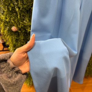 Pantaloni a Palazzo Tom Tailor Azzurro Avio a Vita Alta con Pinces
