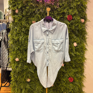 Camicia in Denim Leggero con Nodi e Tasche Vero Moda Denim