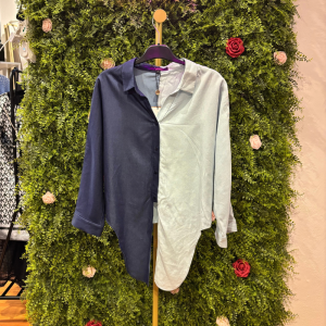 Camicia Bicolor in Denim con Nodo Vero Moda Denim