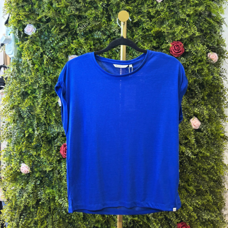 T-Shirt Donna Tom Tailor Blu Cobalto Girocollo
