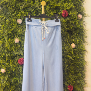 Pantaloni Palazzo Azzurri con Allacciatura in Vita Vero Moda