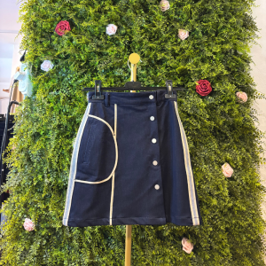 Gonna in Denim Scuro Vero Moda con Profili a Contrasto
