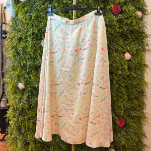 Gonna Midi Satinata Vero Moda con Scritte e Grafiche Multicolor