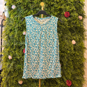 Top Smanicato Tom Tailor con Fantasia Geometrica