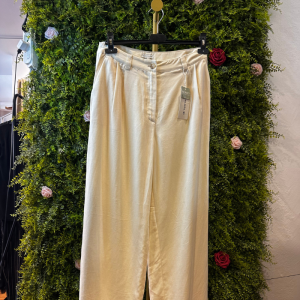 Pantaloni Donna Tom Tailor a Gamba Larga color Crema
