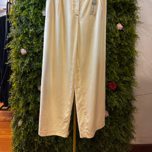 Pantaloni Donna Tom Tailor a Gamba Larga color Crema