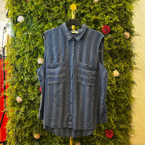 Camicia Smanicata Donna Tom Tailor a Righe con Tasche
