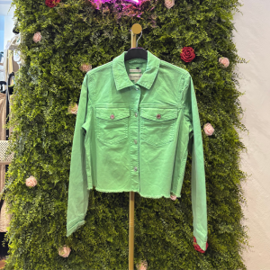 Giacca in Denim Donna Tom Tailor Verde Chiaro Sfrangiata