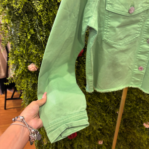 Giacca in Denim Donna Tom Tailor Verde Chiaro Sfrangiata